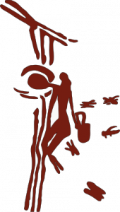 A woman collecting honey, Paleolithic cave drawing